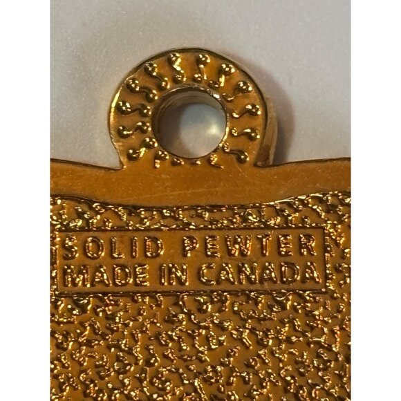 Colorado Christmas Ornament Solid Pewter Gold Finish Made In Canada Wreath Desig - Picture 4 of 8